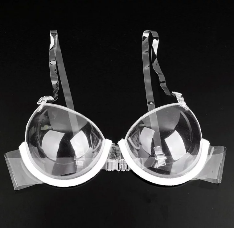 Women Transparent Clear PVC Strong Invisible Strap Push Up Bra Women's Bras