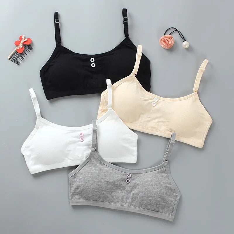 8 16 Years Cotton Girls Training Bra Adolescente Girl's Sport Bras Teen Girl Underwear Push Up Teens Bras With Chest Pad KF027