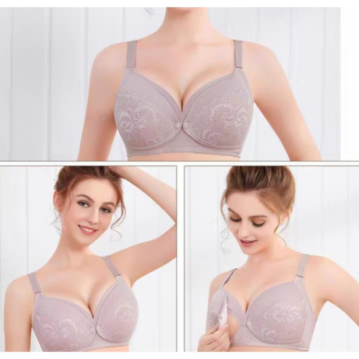 New Style Women Front Open Button Style Breastfeeding Bra Natural Cotton Bra For Women and Girls