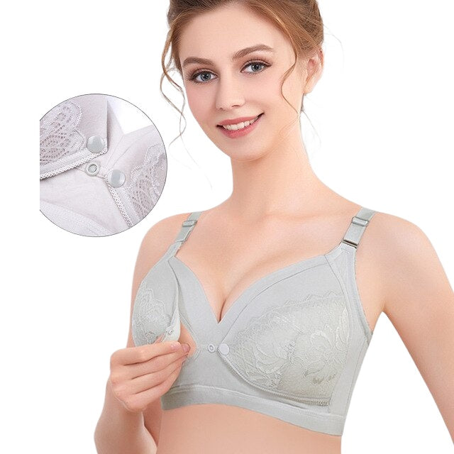 Front Open Button opening Bra New Fashion Material Maternity Button Bra Front open Cup B C D For Women with Floral & Random Design Baby breast feeding Bra For Girls