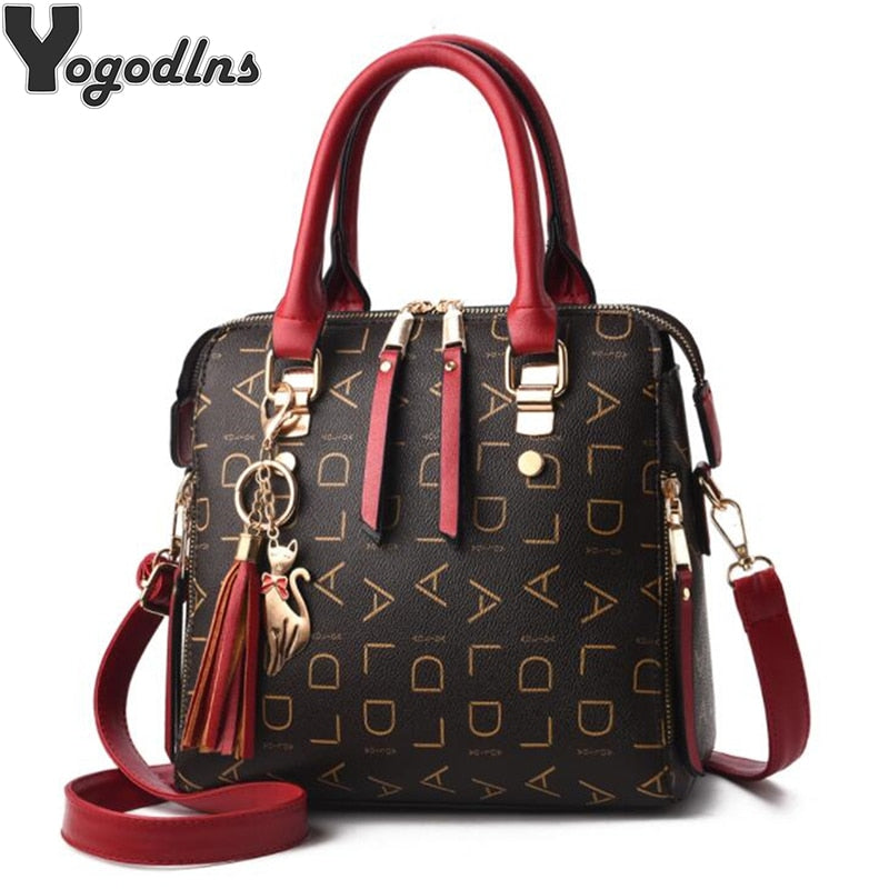 2024 New Tassel Designers Fashion Women PU Leather Bag Large Capacity Shoulder Bags Casual Tote Simple Top-handle HandBags