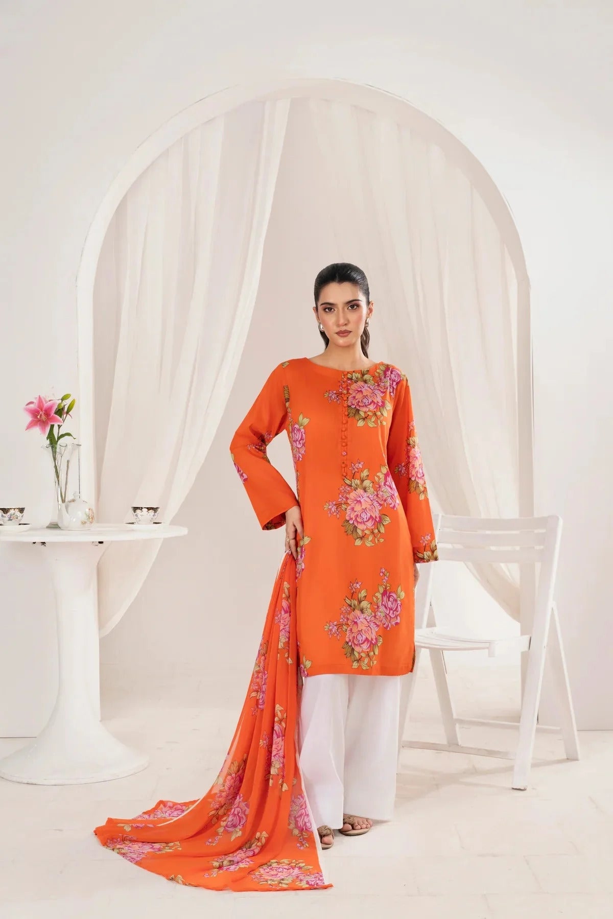 Unstitched Breeze Lawn Suit, All Over Stylish Printed Summer Wear Collection – Random Article VG- 45