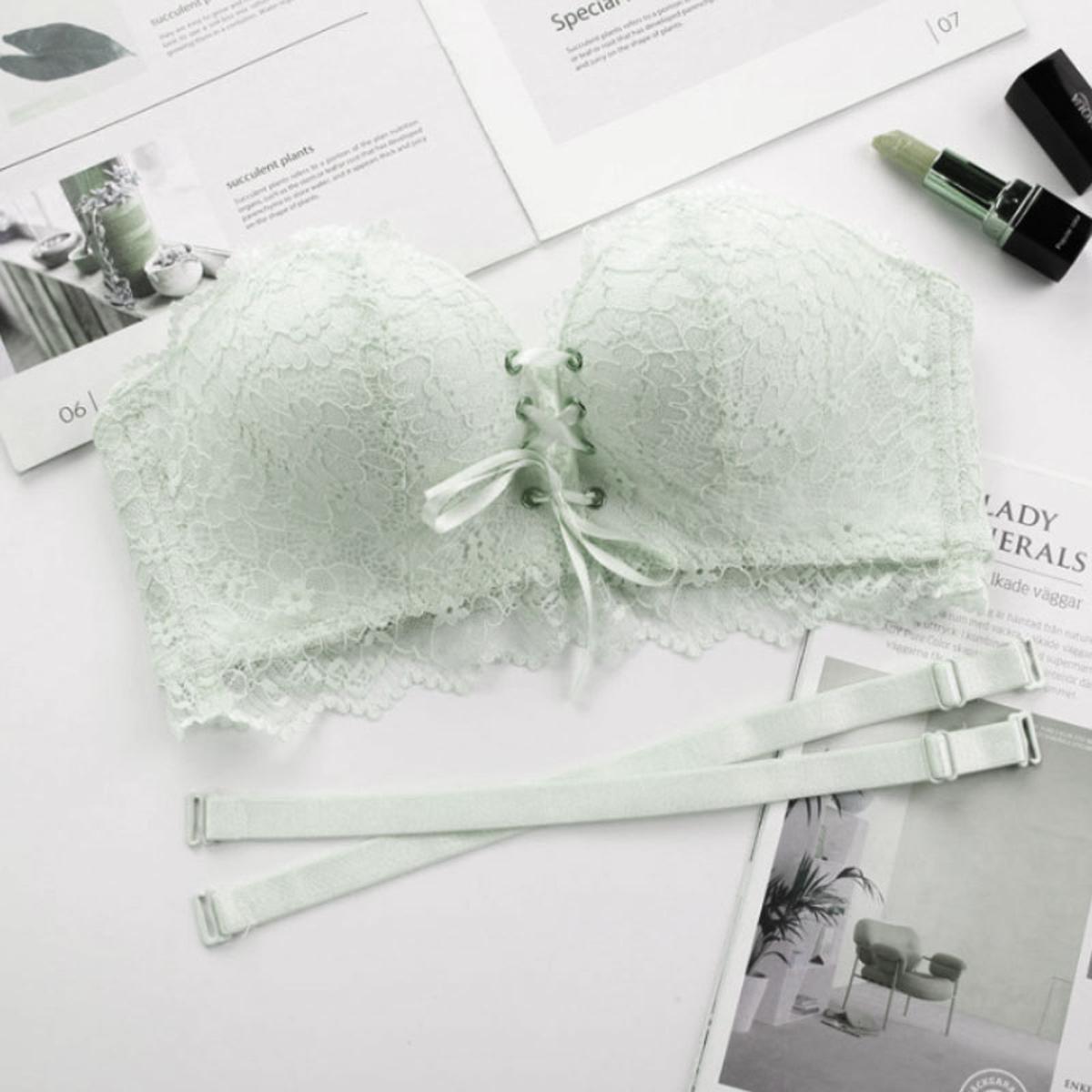Women Lace Bralette Sexy Bras Push Up Bra Drawstring Strapless Invisible 1 2 Cup Wire Free Adjustable Brassiere Seamless