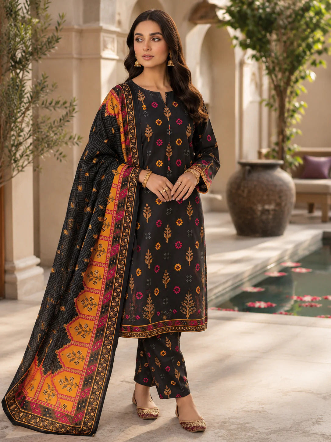 Swiss Lawn Unstitched 3 Piece Suit - A1740