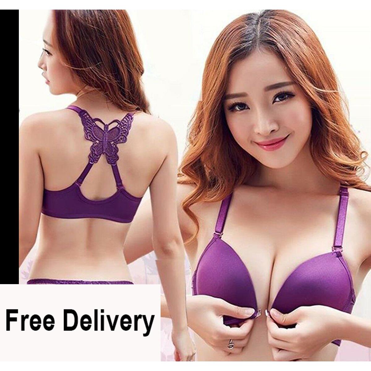 Women Lace Bra Sets Push up Soft Seamless Underwear Backless Thin Cotton Unline Lingerie Floral Soft Comfortable Bra Briefs