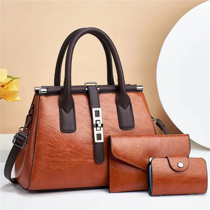 Simple Womens Crossbody Bag Women's Fashion Shoulder Bag 3 Piece Set Handbag Versatile Sturdy Women Bags Shopper Purses Clutch