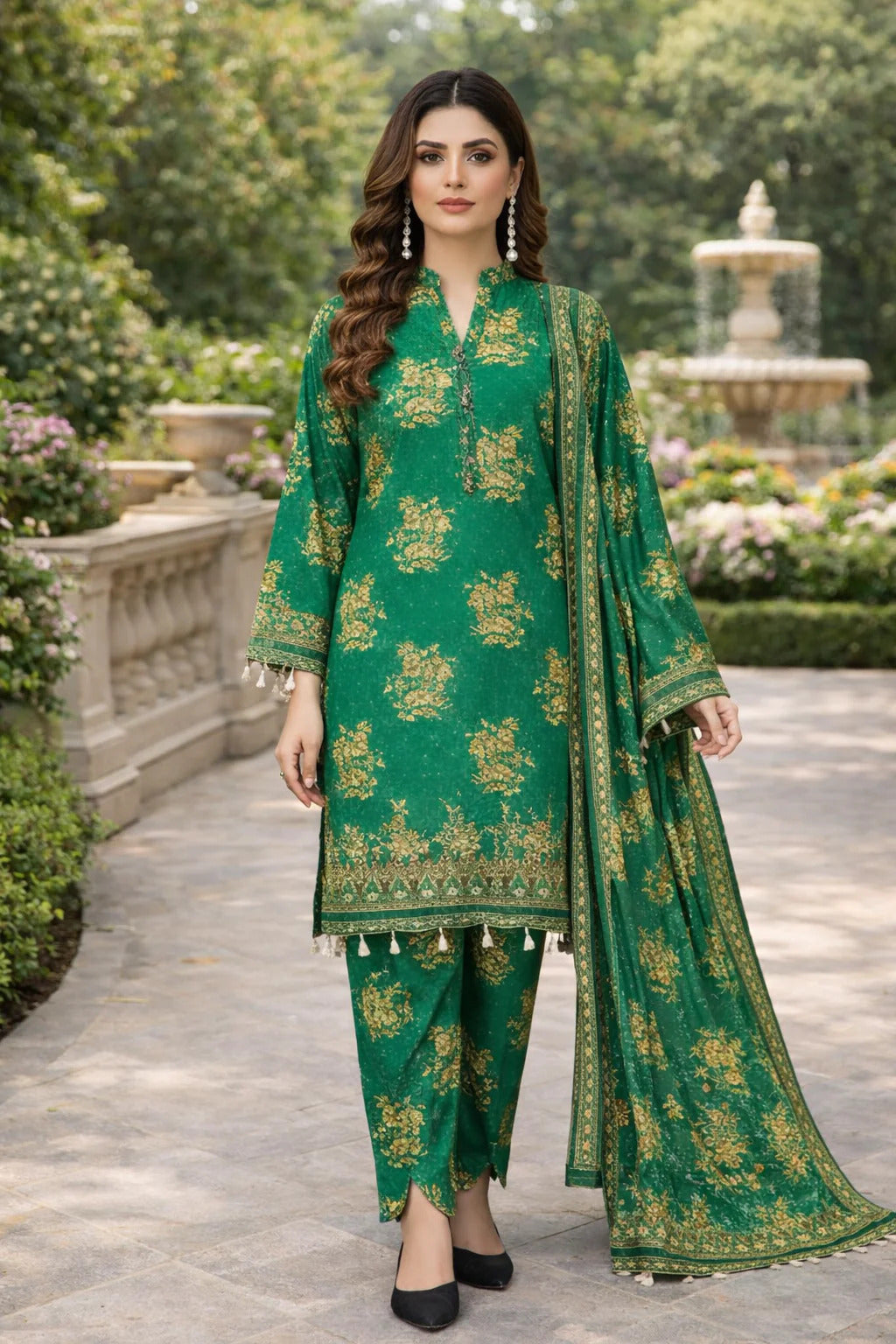 Swiss Lawn Unstitched 3 Piece Suit - A1803
