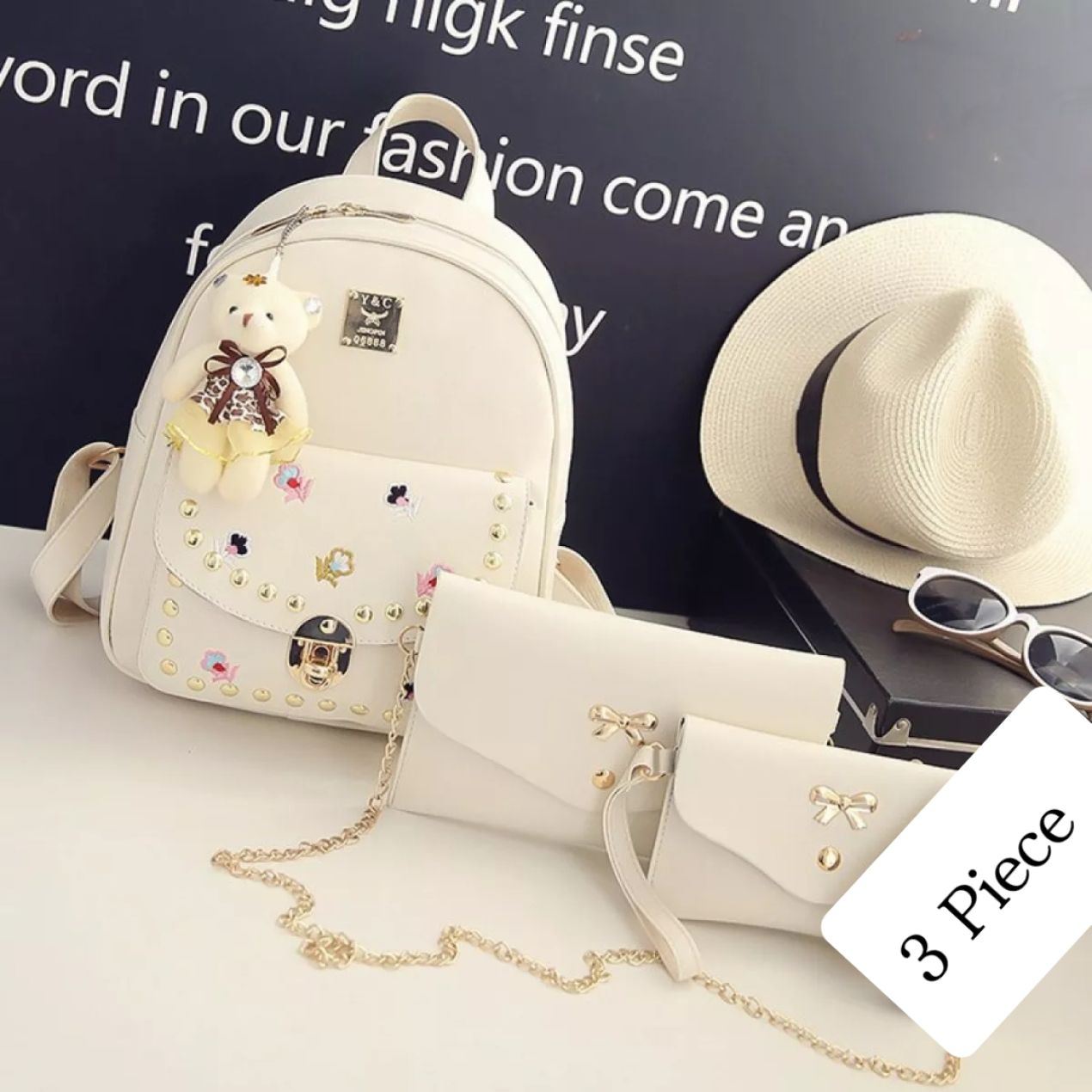 3 Pcs good leather women's ladies girls shoulder bag hand purse small,medium,large