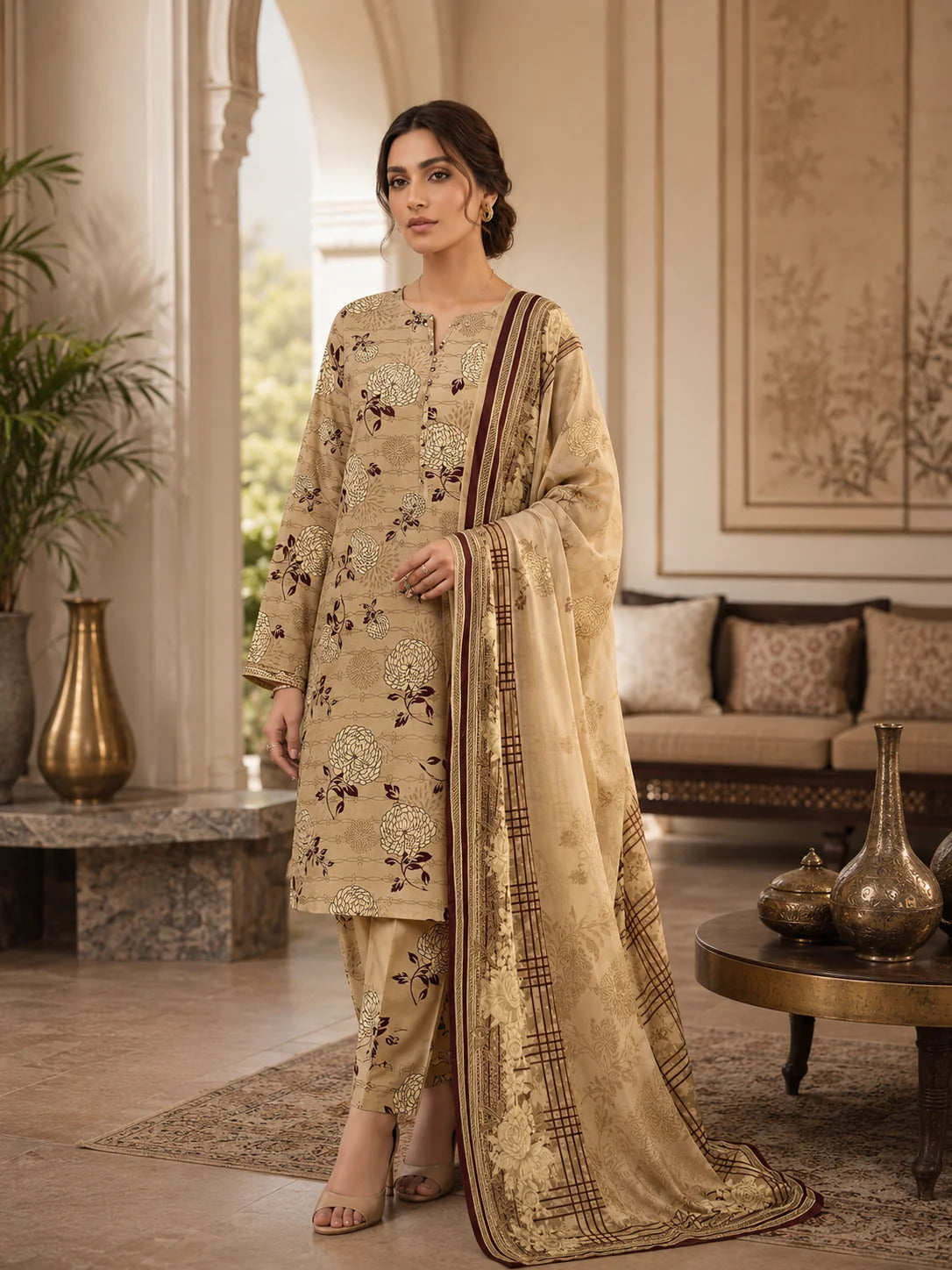 Swiss Lawn Unstitched 3 Piece Suit - A1733