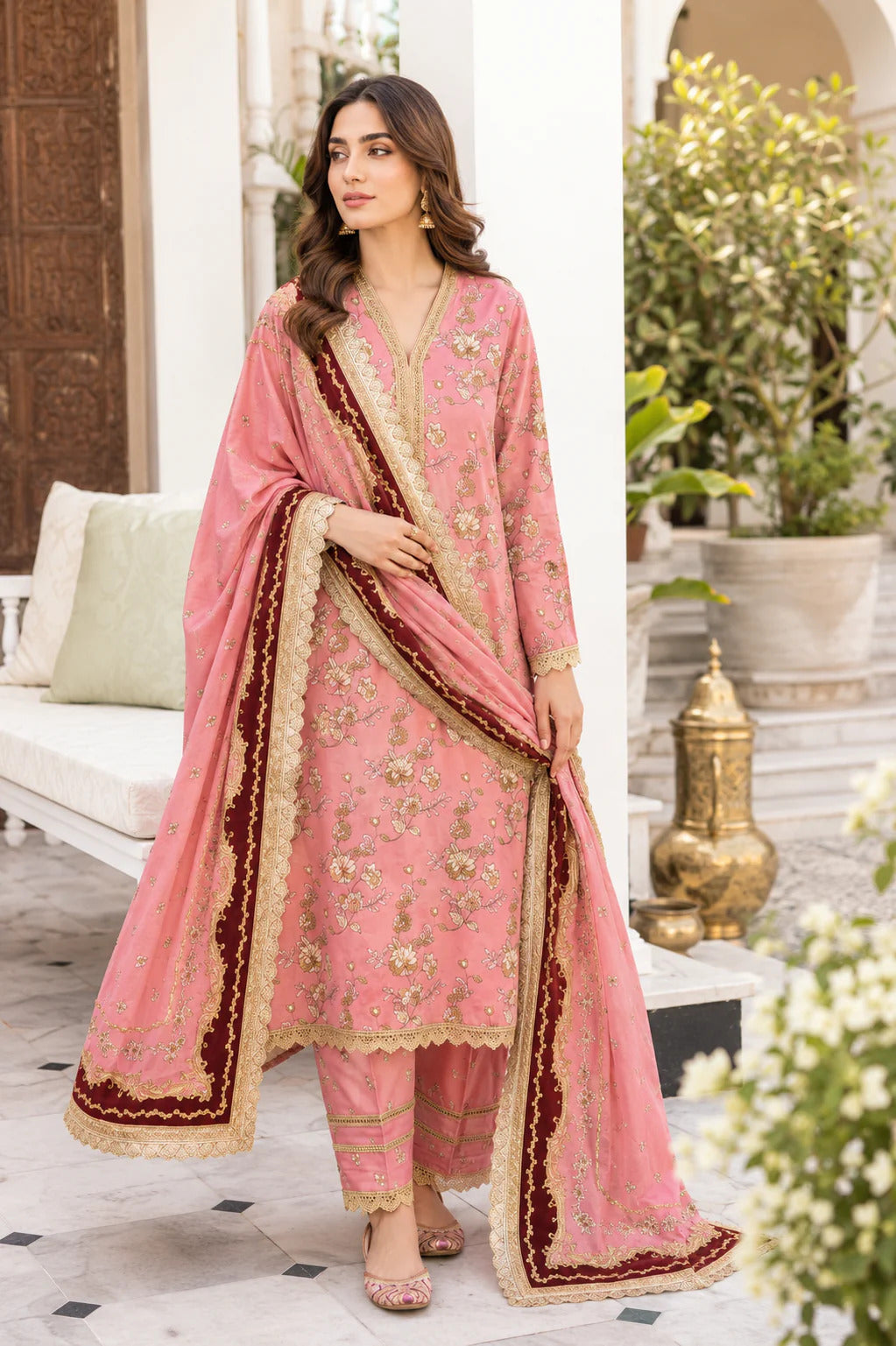 Swiss Lawn Unstitched 3 Piece Suit - A1734