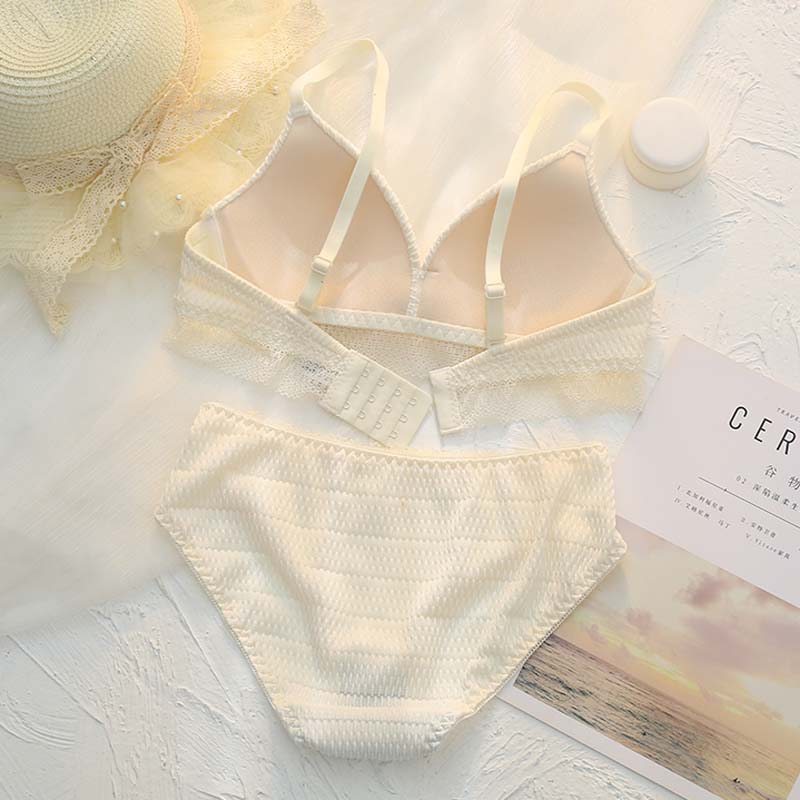 New Yellow Green Bra for Women Lace Cotton Panties Underwear Sexy Bras Set Luxury Wireless Lingerie Sets Panty A B