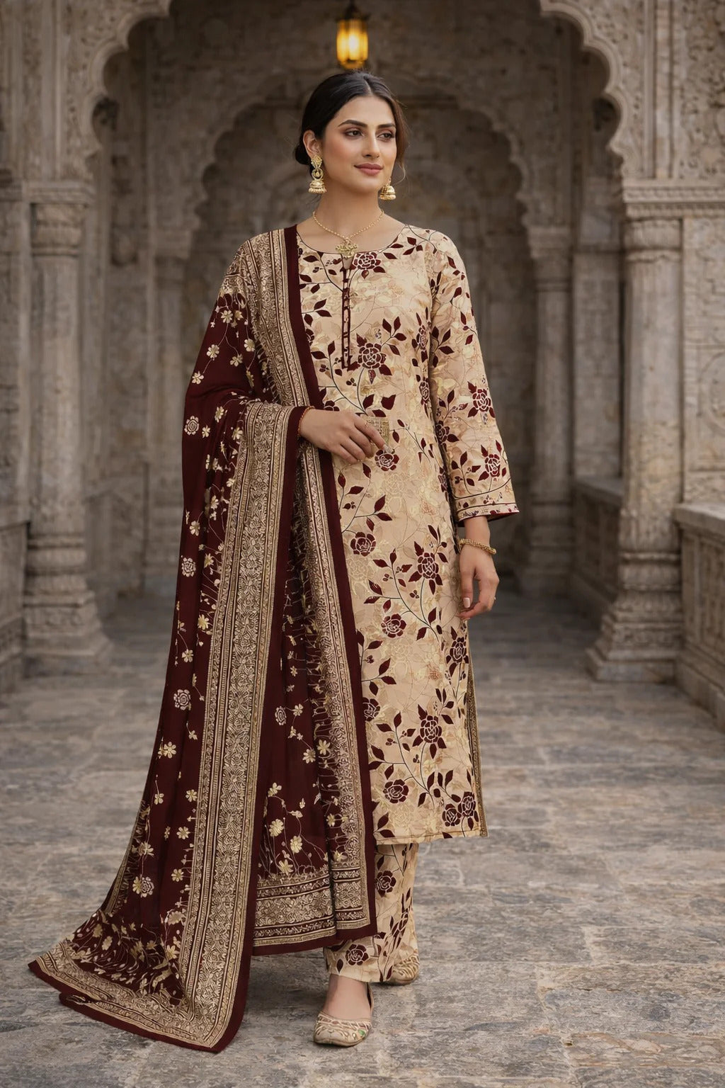 Swiss Lawn Unstitched 3 Piece Suit - A1750