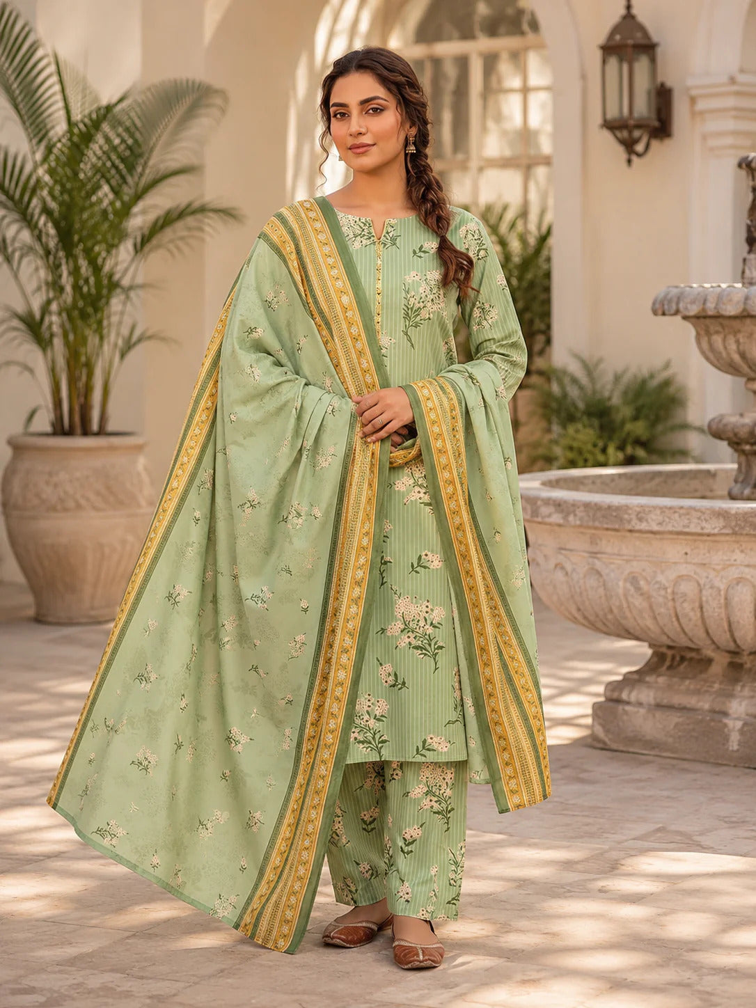Swiss Lawn Unstitched 3 Piece Suit - A1715