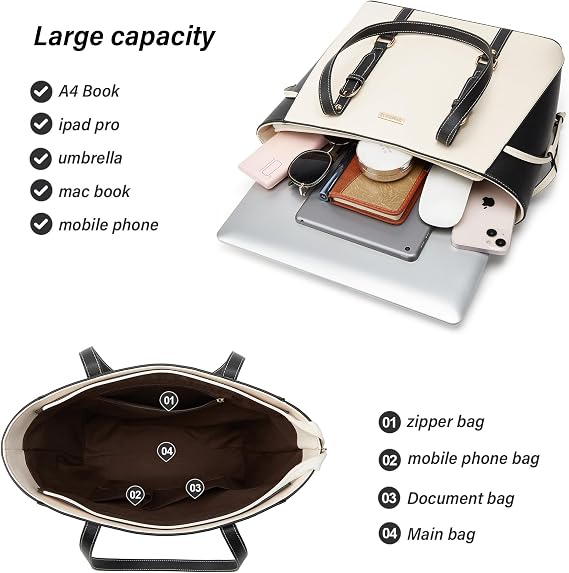 Women Fashion Synthetic Leather Handbags Tote Bag Shoulder Bag Top Handle Satchel Purse Set
