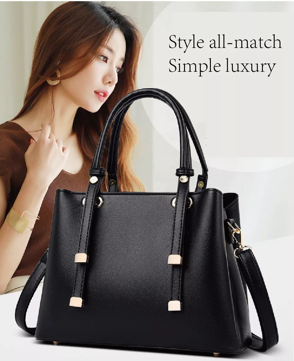 Branded Handbag For Women PU Faux Leather Tote, One-Shoulder Bag ,Fashion Luxury Handbags For Business Ladies Cross-body, Bags For Girls Party Bags In Different Colors ( no color choise )