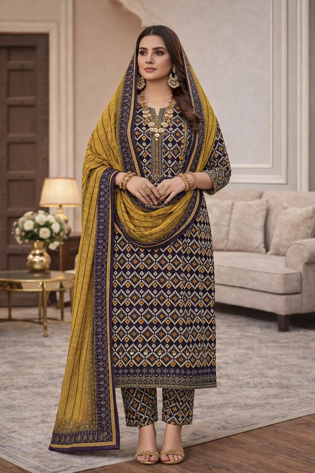Unstitched Breeze Lawn Suit, All Over Stylish Printed Summer Wear Collection – Random Article VG- 25