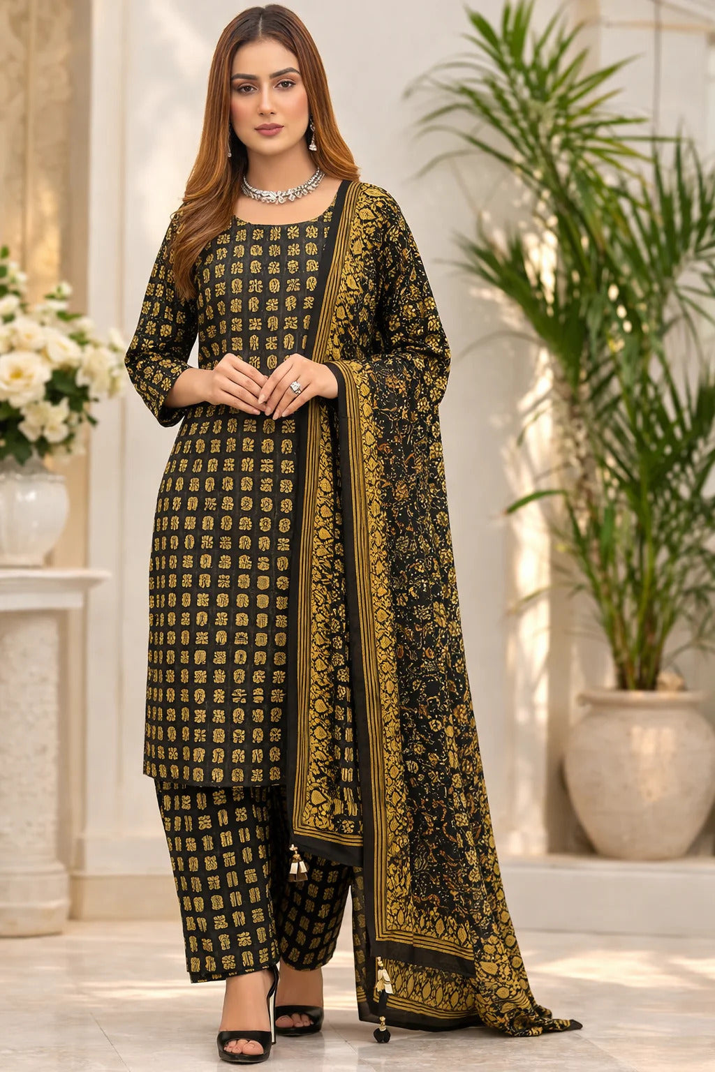 Swiss Lawn Unstitched 3 Piece Suit - A1815