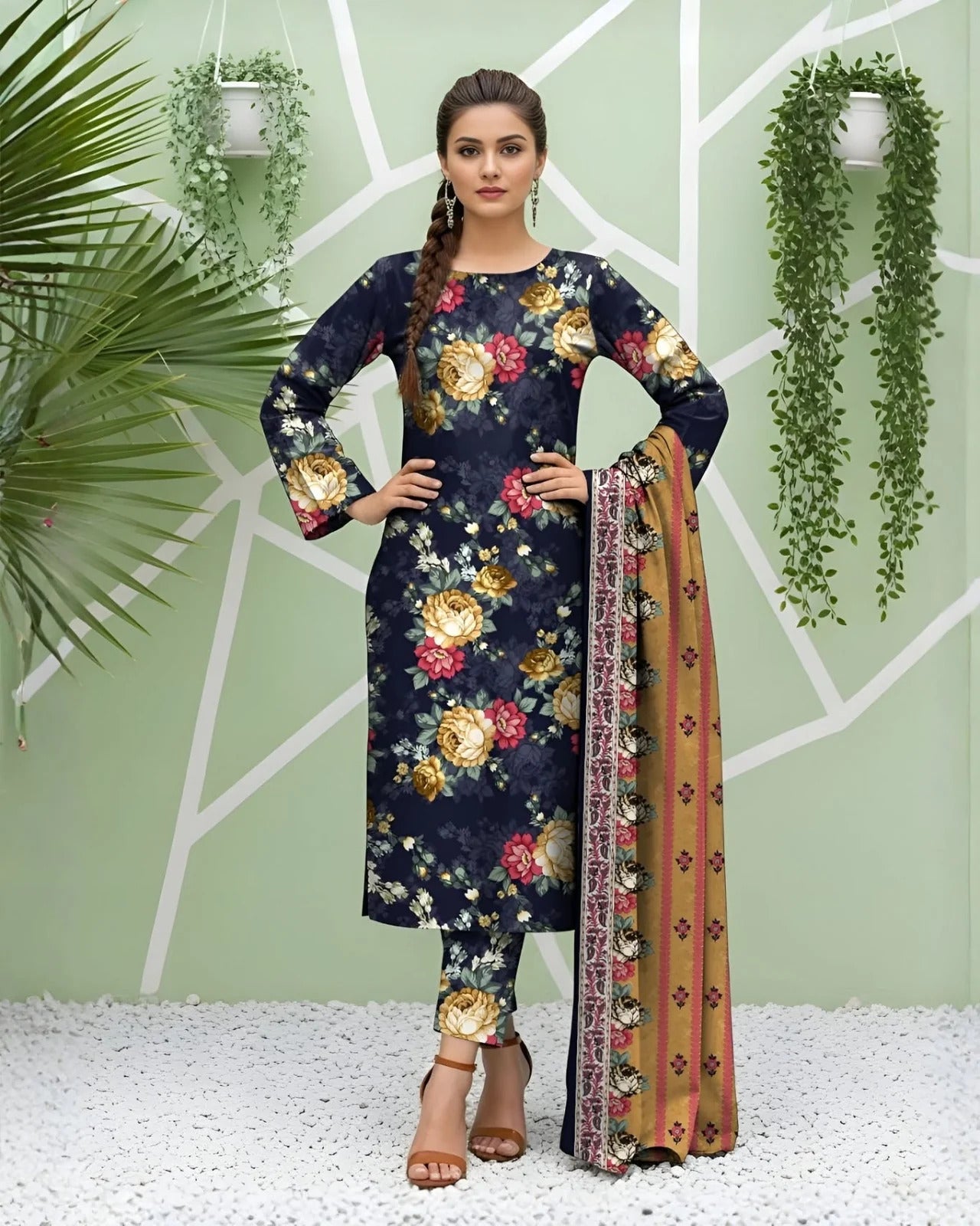 Unstitched Breeze Lawn Suit, All Over Stylish Printed Summer Wear Collection – Random Article VG- 76