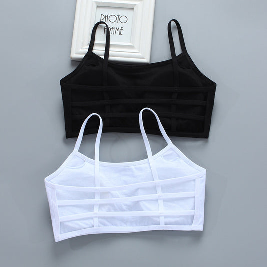 Girls Bra Beautiful Back Summer Cotton Underwear Black and White Children's Development Period Tube Top Underwear 9 18 Years Old