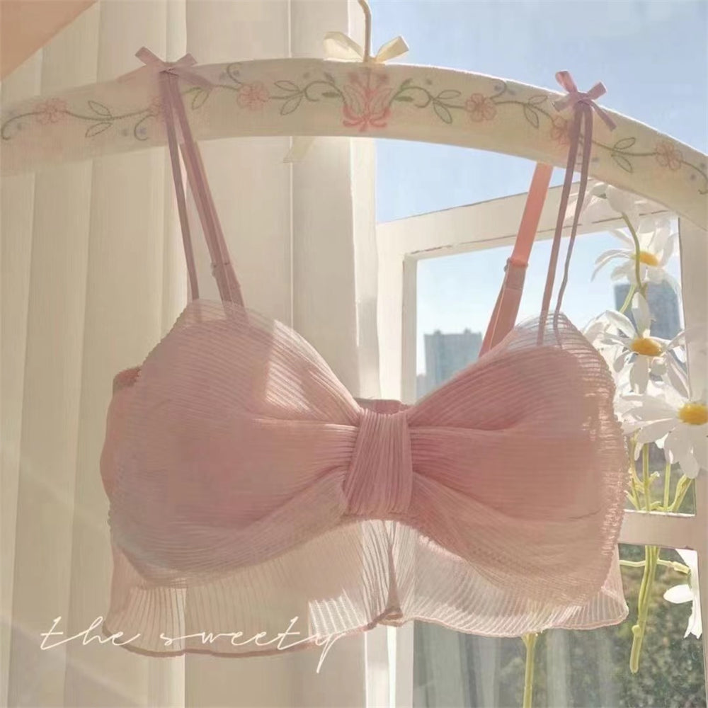 New Hollow Women Underwear  Lace Embroidery Bra Set Fashion Cross Push Up Brassiere Lingerie Female Bras and Panties Set