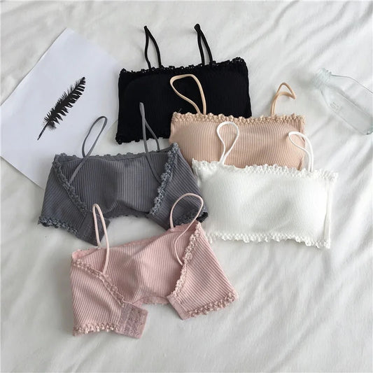 New Cotton Girls Tank Tops Cute Comfortable Puberty Girls' Bra Teen Students Breathable Underwear 12 16 Years Teen Girls Bra