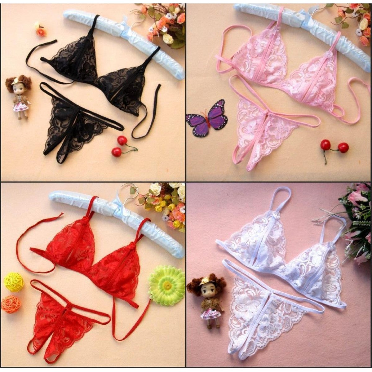 Lace Bralette & Set  4 Colors