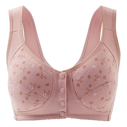 3 Button Front Open Maternity Nursing Bra Floral Design Soft & Breathable Available in Multiple Sizes