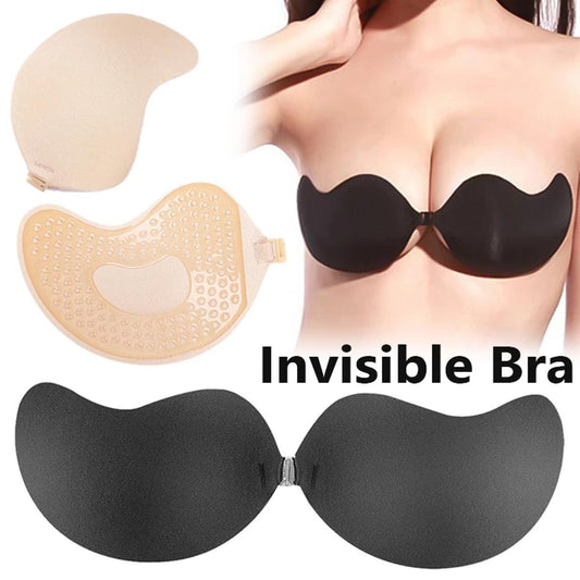 Invisible Push Up Bra Backless Strapless Bra Seamless Front Closure Bralette Underwear Women Self Adhesive Silicone Sticky