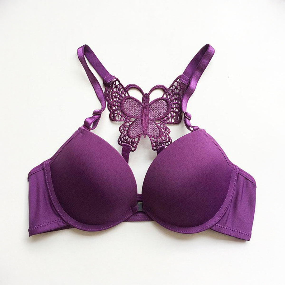 Butterfly Style Push Up Bra for Women – Front Open Padded Available in Skin Blue & Purple Colors