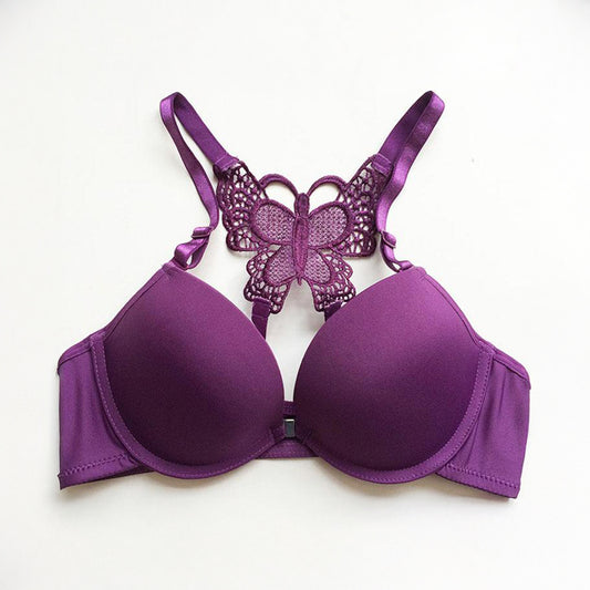Butterfly Style Push Up Bra for Women – Front Open Padded Available in Skin Blue & Purple Colors