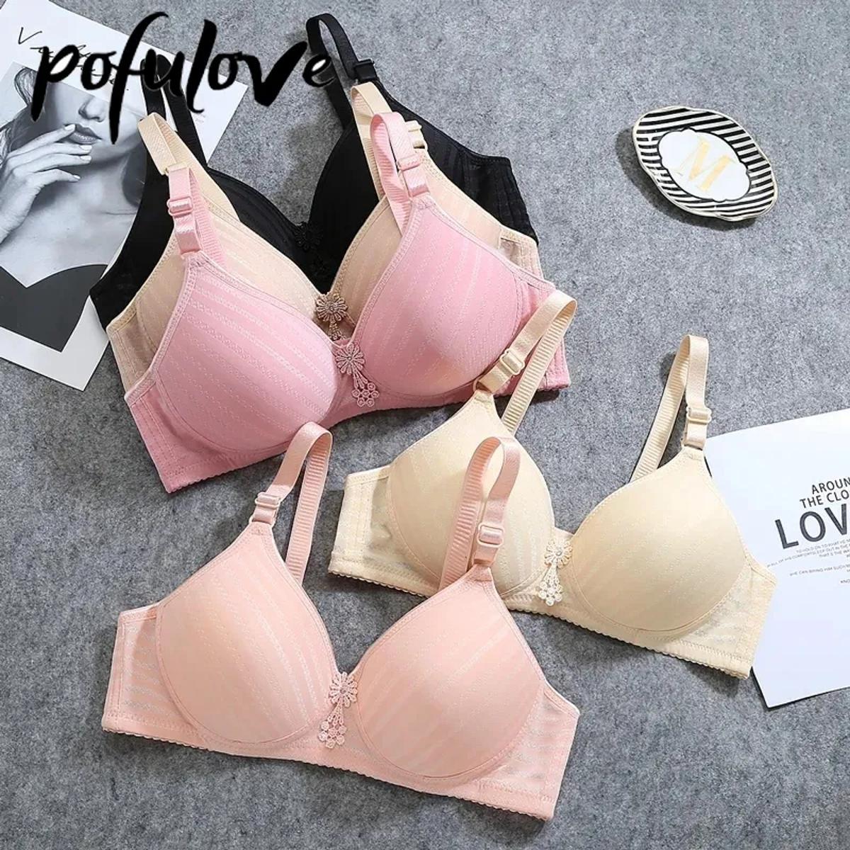 Plain Foam Padded Bras for Women adjustable Straps Non Wired Bra for Girls Soft Push up Brazer for B and C Cups in Black Pink Skin Red Blue and Beige Colors