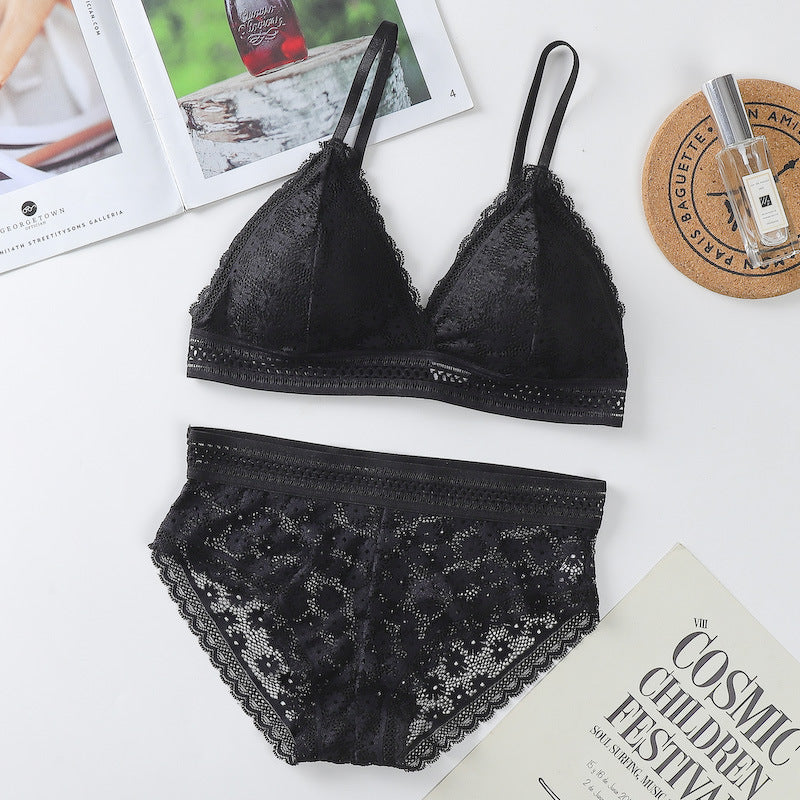 New Women Underwear Set  Lace Embroidery Bra Set Fashion 34 Cup Push Up Brassiere Adjustable Lingerie Female Bras Panties