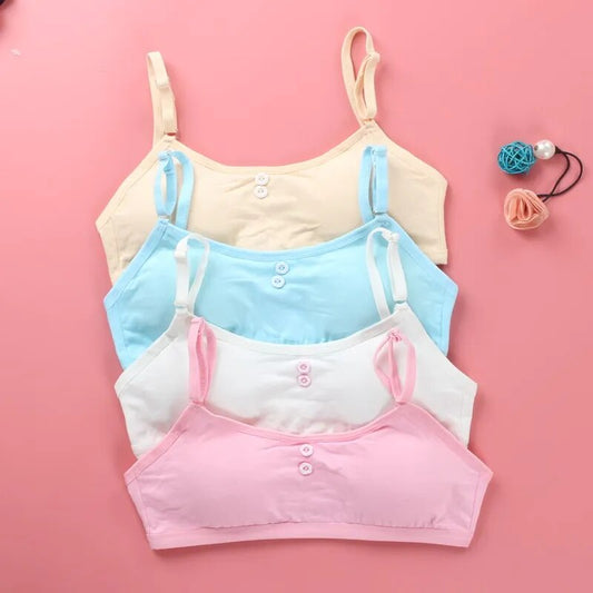 Cotton Girls Bra Breathable Teenager Bras for Kids Adolescente Lingerie Solid Color Teen Vest Girls Tube Tops Underwear