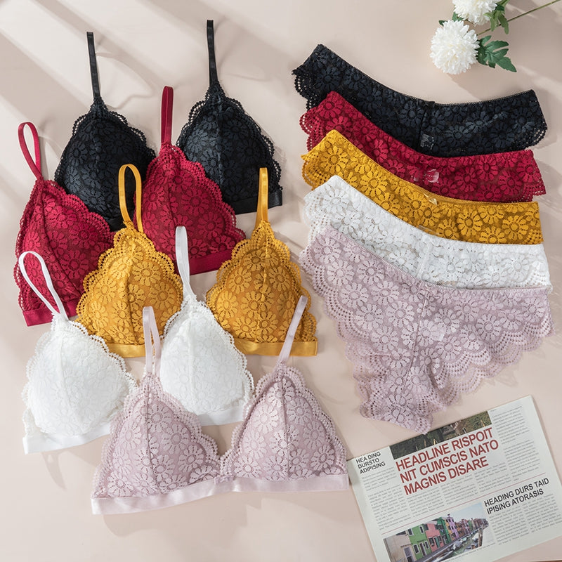 U Big Backless Thin Padded Wireless Seamless Bra Set Underwear with Convertible Straps Soft Comfortable Simple Casual Lingerie