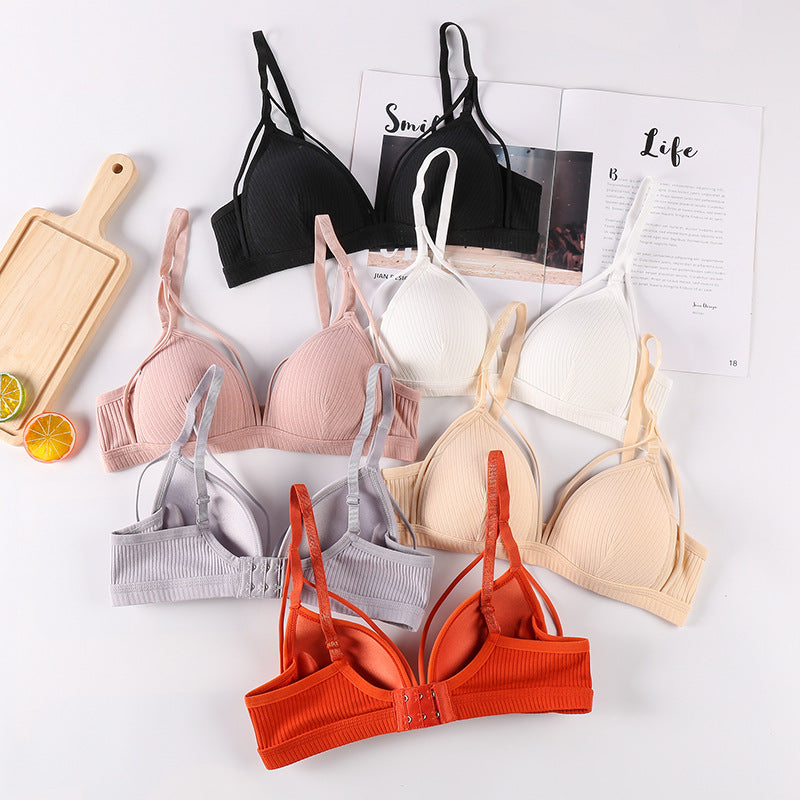 Seamless Tank Crop Top Solid Color Bra Bralette Wireless Brassiere Sports Bra Fitness Vest Elastic Sleep Women Top