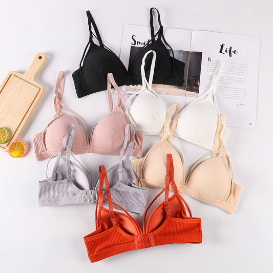 Seamless Tank Crop Top Solid Color Bra Bralette Wireless Brassiere Sports Bra Fitness Vest Elastic Sleep Women Top