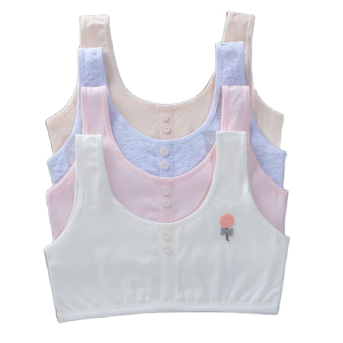 8 16Y Cotton Kids Girls Training Bra Adolescente Girl's Sport Bras Young Children Tube Tops Underwear Teens Bras With Chest Pad