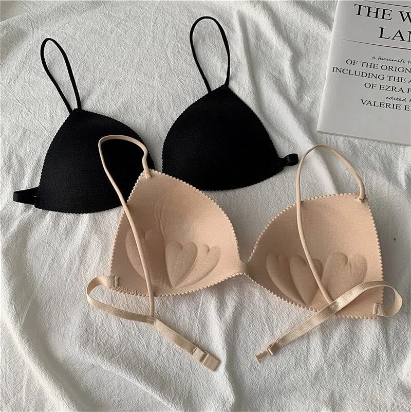Women Bra Seamless Underwear Women Ultra thin Underwear Thin Shoulder Strap Girls Backless Bra Push Up Bra One Piece Bra