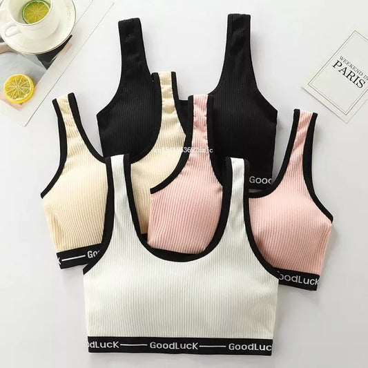 Letter Sports Cotton Bra for Women Fitness Running Yoga Top Push Up Bra Sports Tops Ladies Sportswear 9 18T Women Bra No Wire