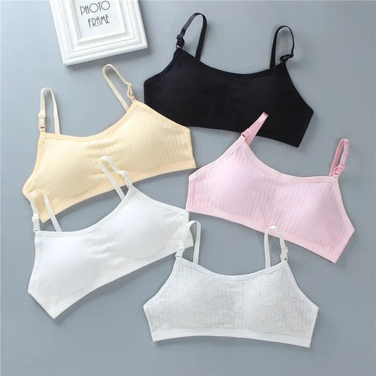 Girls Bra Breathable Teenager Bras for Kids Adolescente Lingerie Solid Color Teen Vest Girls Tube Tops Underwear