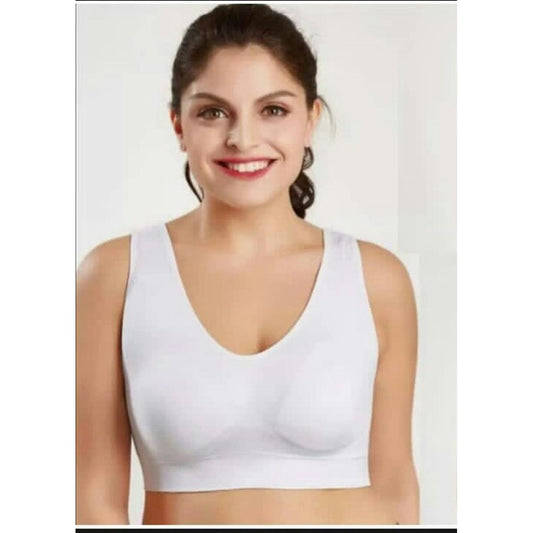 he Comfort Seamless Bra Size S 6XL Women Sporst Vest Bra  Sleep Bra with Wide Straps
