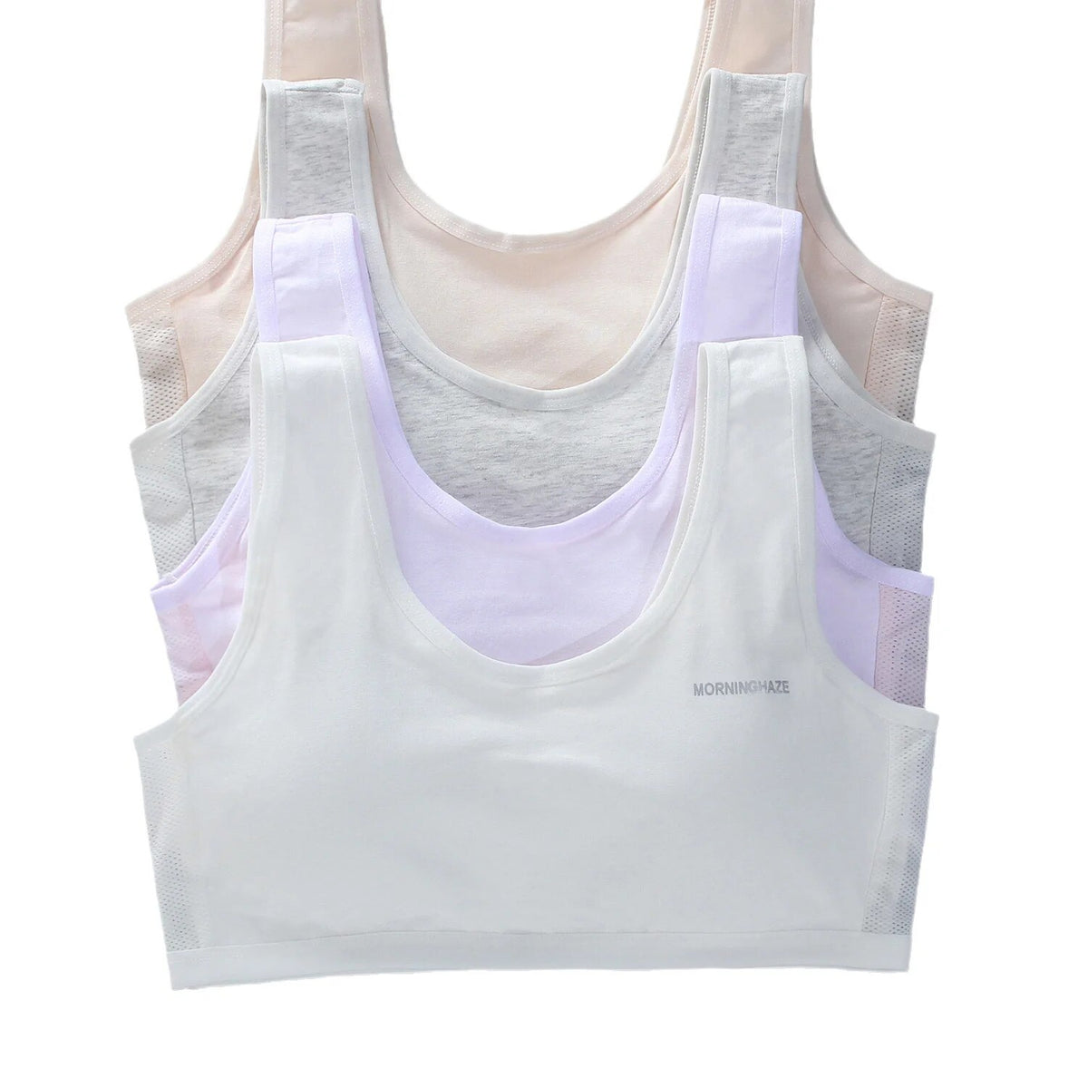 Children Cotton Underwear Camisoles Puberty Girls Training Bras Chest Pad Vest Tube Top Kids Sport Bras Cozy Breathable Lingerie