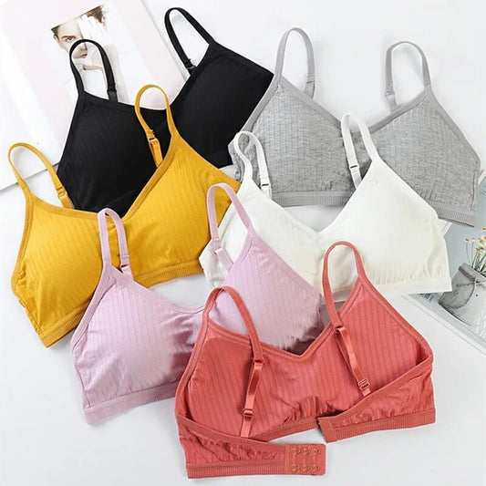 Cotton Beautiful Back Bra For Women Underwear Chest wrapped Tube Top Anti glare Adjustable With Chest Pad Detachable Female Bras