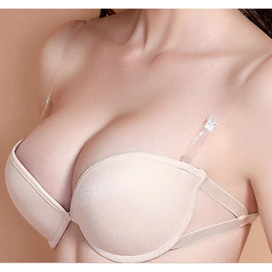Girls Crochet Push Up Bra Body Shaping  Flower Lace Net Blouse Double Straps Short Tank Top Deep Neck Foam Padded Bra  Bra