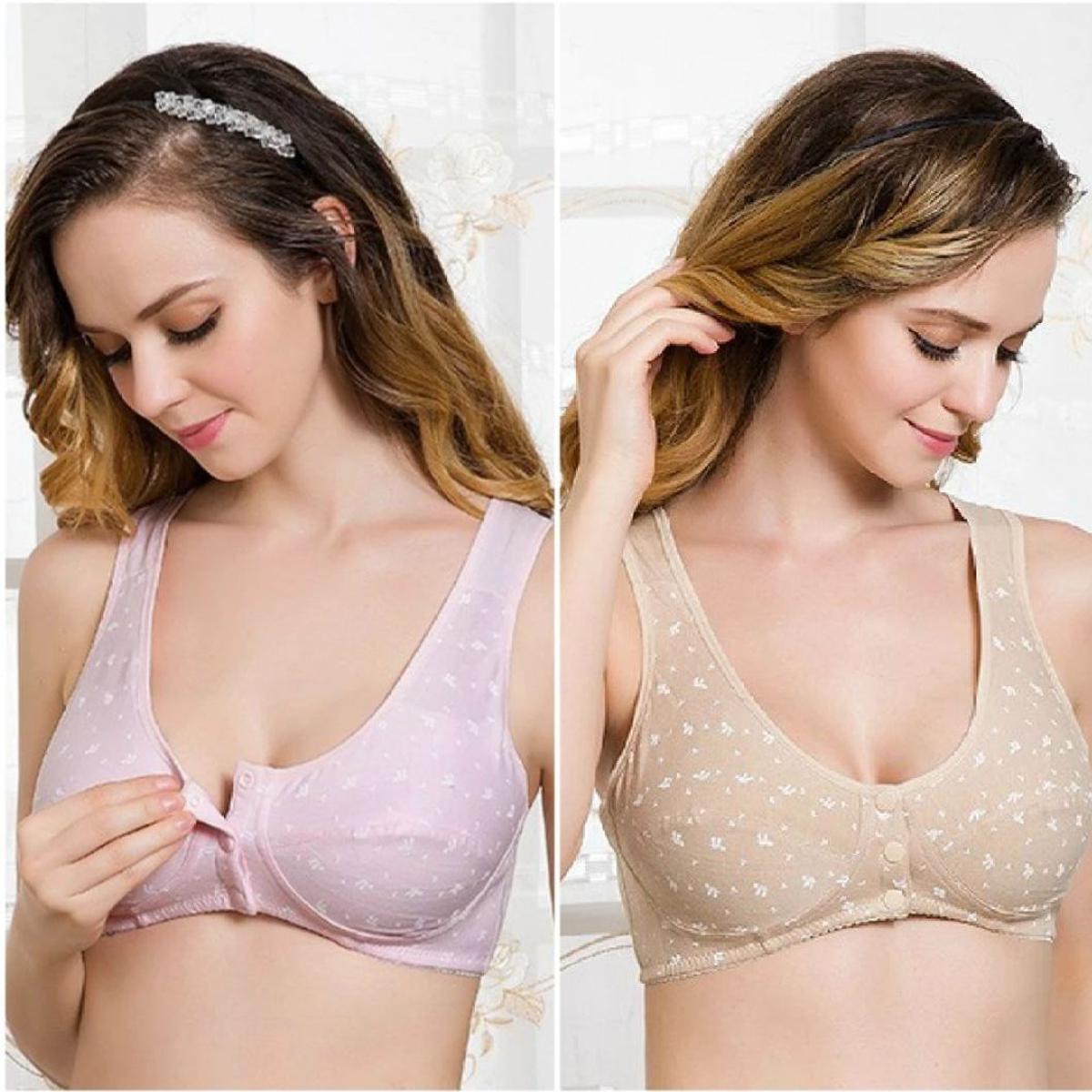 Three Button Front Opening Maternity Nursing Bra