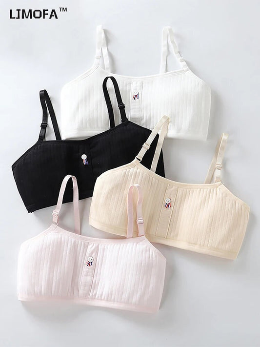 Teenage Girl Soft Cotton Bra for Kid Wireless Puberty Breathable Vest Underwear Full Cup Seamless Training Bra B226