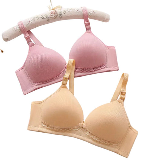 Front Open Button Maternity Bra for Women Wireless Floral Cotton Feeding Bra (B C D Cup)