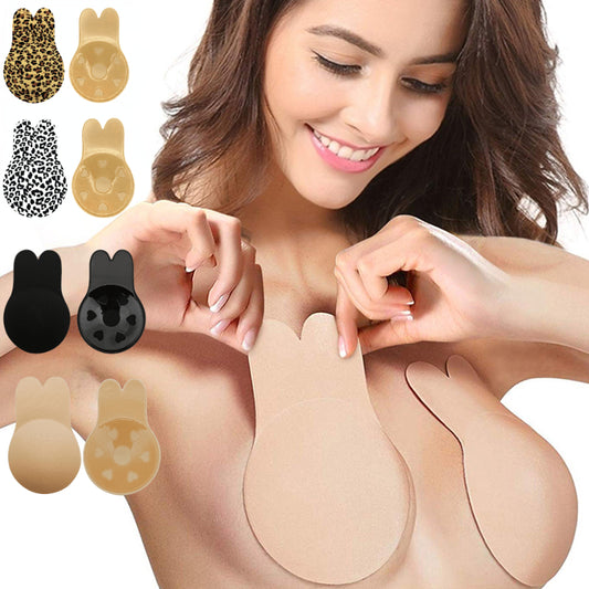 Women Push Up Bras for Self Adhesive Silicone Strapless Invisible Bra Reusable Sticky Breast Lift Up Tape Gym Bra Pads