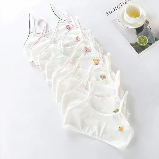 1 Pcs Random Choice Girls Bra Wireless Innerwear Cotton Girls Training Bras Soft Adolescence Female Brassiere Kids Bustier