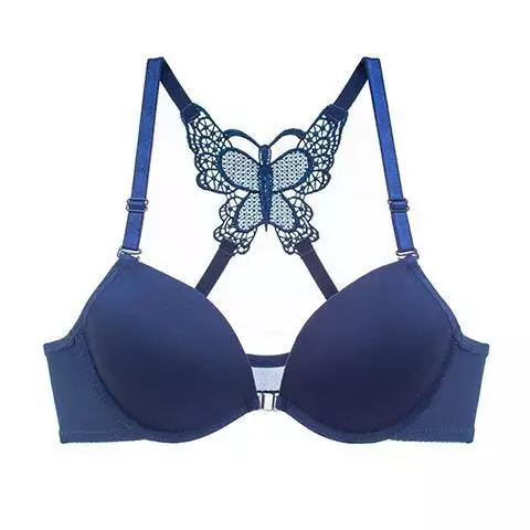 Shop Pro online New  Design Bra Butterfly Style Push Up Bra For Women Front Open Padded Bra For Girls ( skin blue purple black or red )